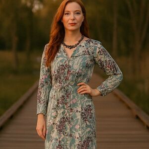 Dolan Left Coast Floral Print Boho Dress Small